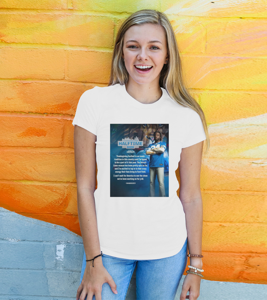 Thanksgiving Halftime Show Iconic Tradition Detroit Lions Epic Season Energy At Ford Field Shaboozey T-Shirt
