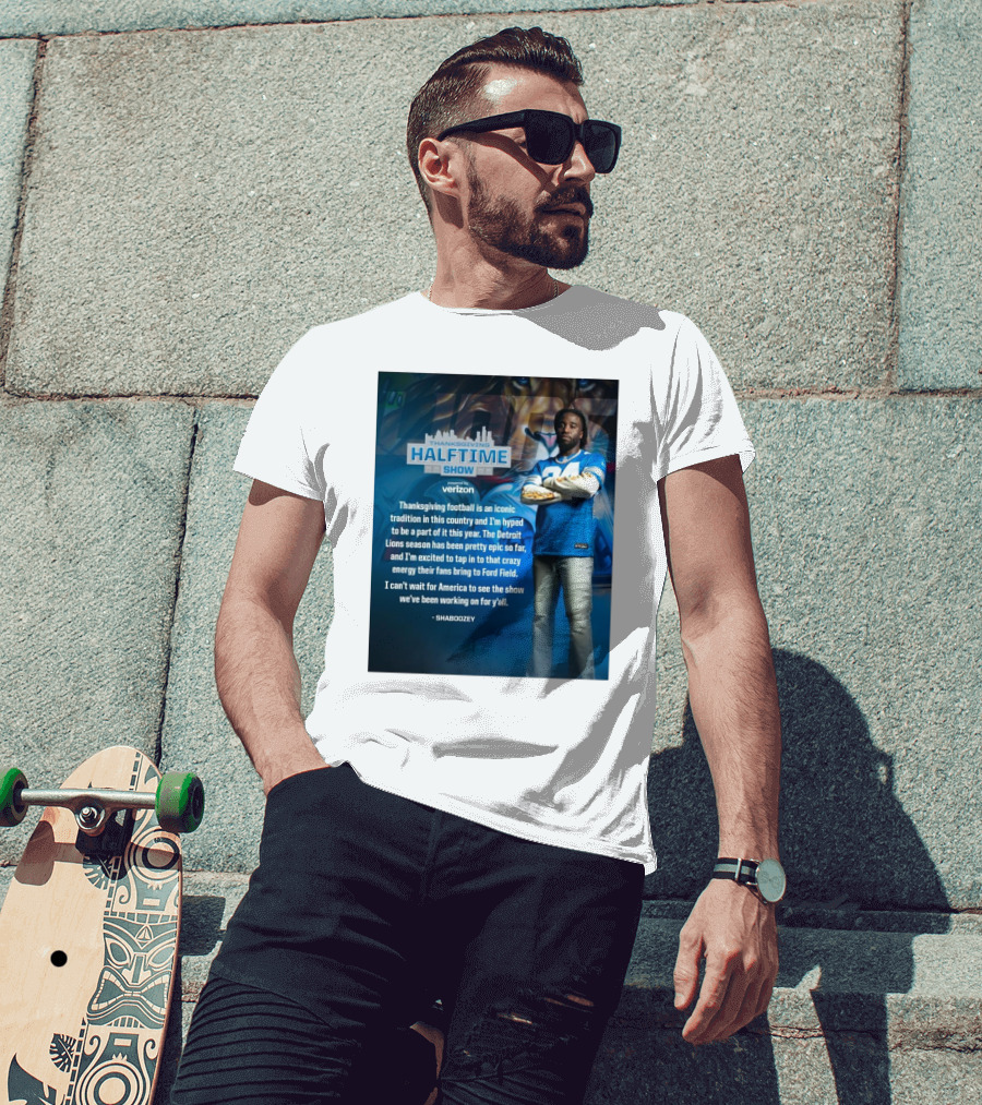 Thanksgiving Halftime Show Iconic Tradition Detroit Lions Epic Season Energy At Ford Field Shaboozey T-Shirt