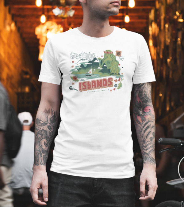 Greetings from the Islands The Lost Bros New Sailing Boat Hula Dancer T-Shirt Greetings from the Islands The Lost Bros New Sailing Boat Hula Dancer T-Shirt