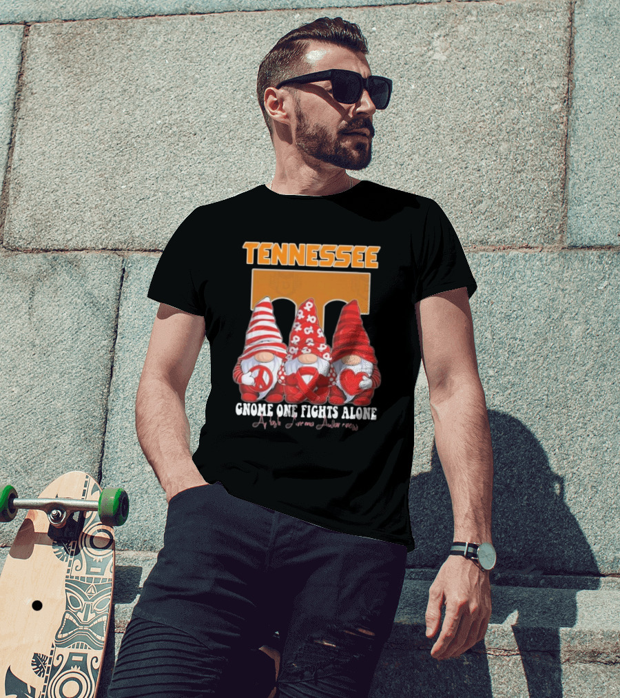 Tennessee Volunteers Autism Awareness Gnome One Fights Alone T-Shirt