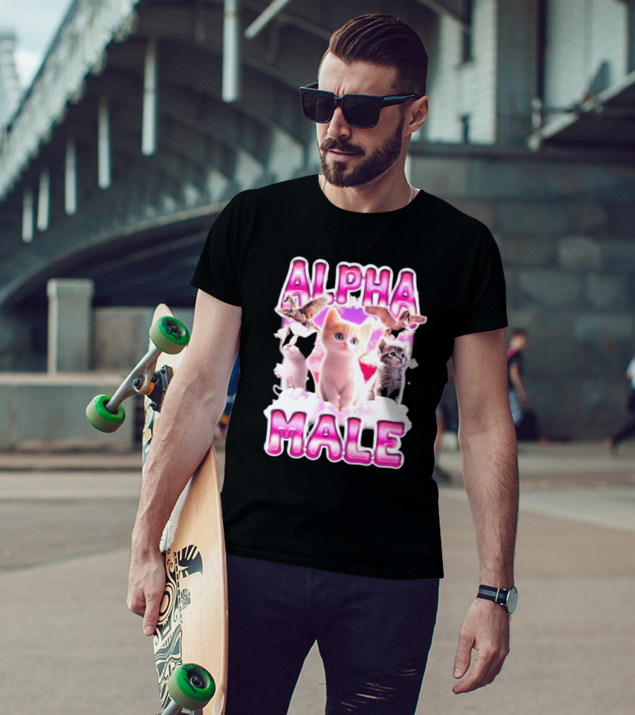 Notsafeforwear Alpha Male Cute Kittens And Birds T-Shirt