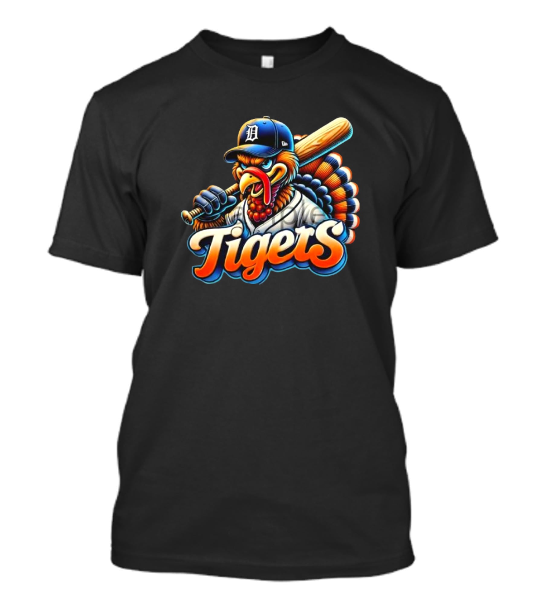 Thanksgiving Detroit Tigers Turkey Baseball T-Shirt