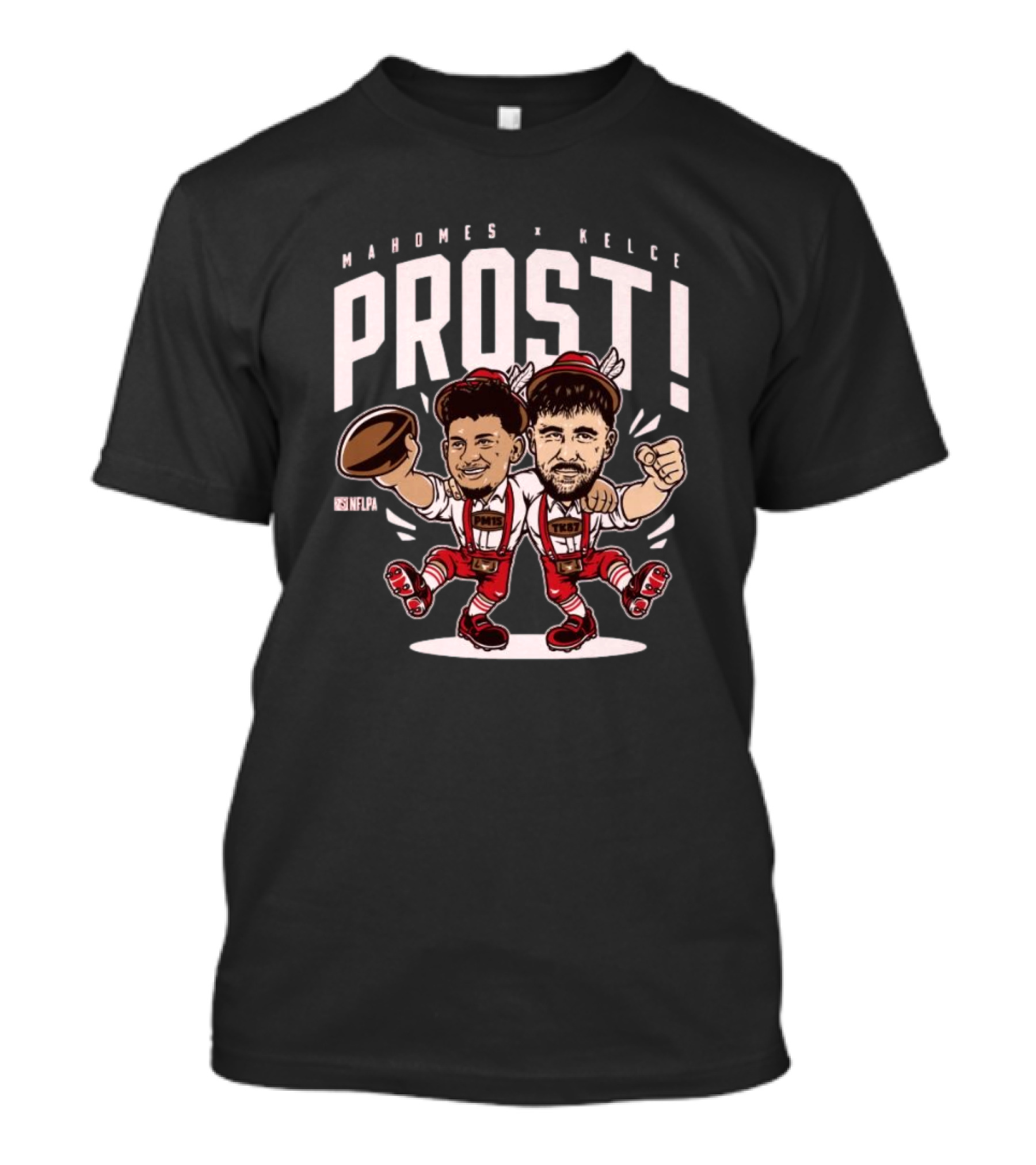 Mahomes Kelce Prost NFLPA Kansas City Chiefs Cartoon T-Shirt