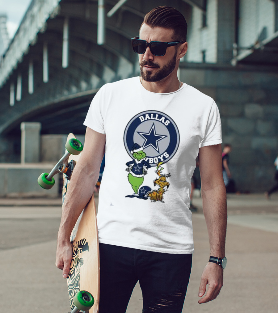 Dallas Cowboys Grinch And Max Merry Christmas T-Shirt