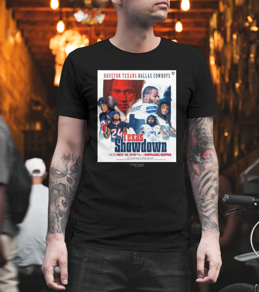 Houston Texans Dallas Cowboys Texas Showdown Mon Nov 18 815PM ET ESPN ABC ESPN2 T-Shirt