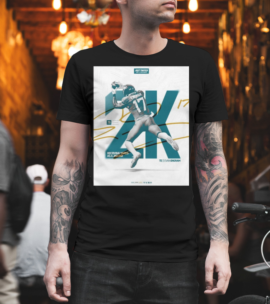 Jacksonville Jaguars TE Evan Engram 2K Receiving Yards As A Jaguar T-Shirt