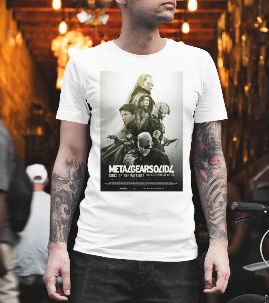 Metal Gear Solid 4 Guns of the Patriots Tactical Espionage Action Konami PlayStation 3 T-Shirt