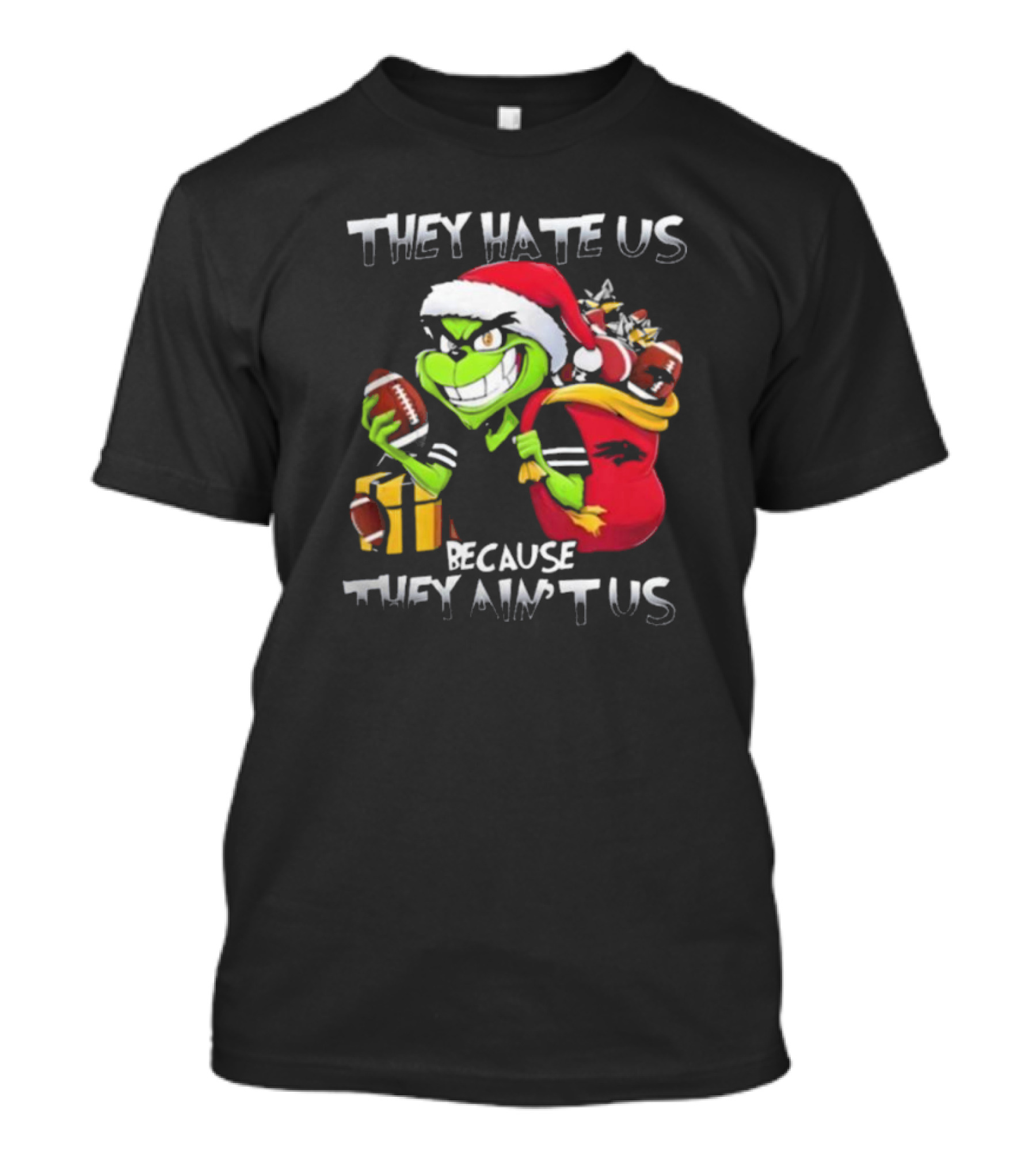 They Hate Us Because They Ain’t Us Grinch Nevada Wolf Pack Christmas Football T-Shirt