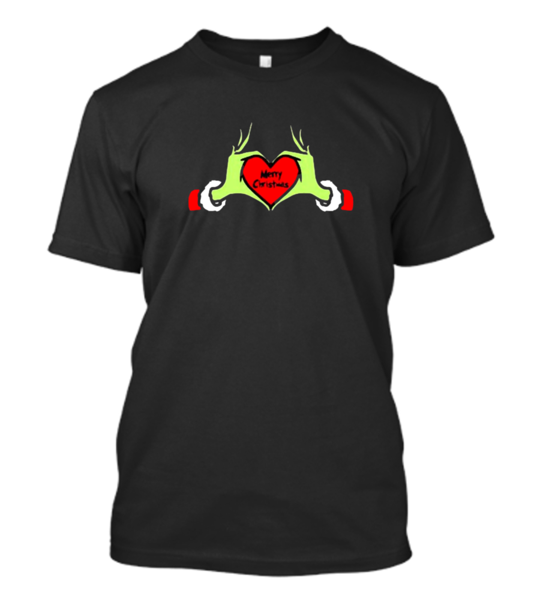 Stay Sober Merry Christmas Grinch Hand Heart T-Shirt