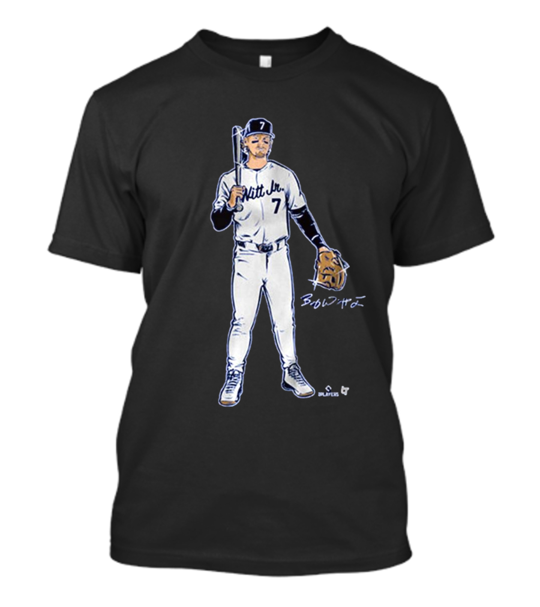 Bobby Witt Jr 7 Signature Kansas City Royals MLB Silver And Gold T-Shirt