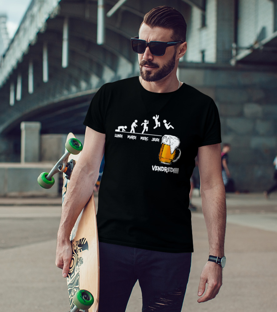 Lundi Mardi Mercredi Jeudi Vendredi Beer Evolution Mug T-Shirt