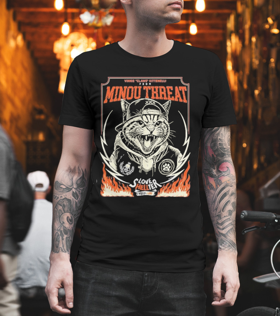 Vinnie Claws Kittenelli from Minou Threat Love Shelter Hellfest Open Air Festival T-Shirt