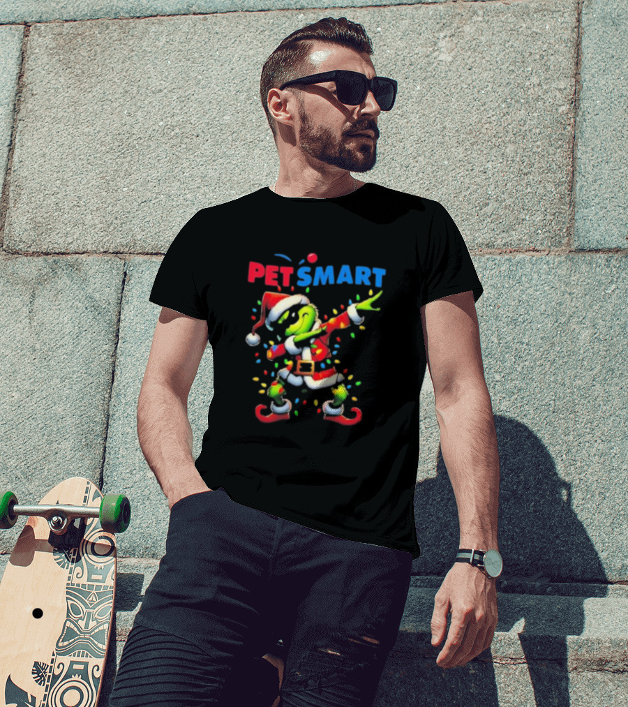 PetSmart Santa Grinch Dabbing Christmas T-Shirt