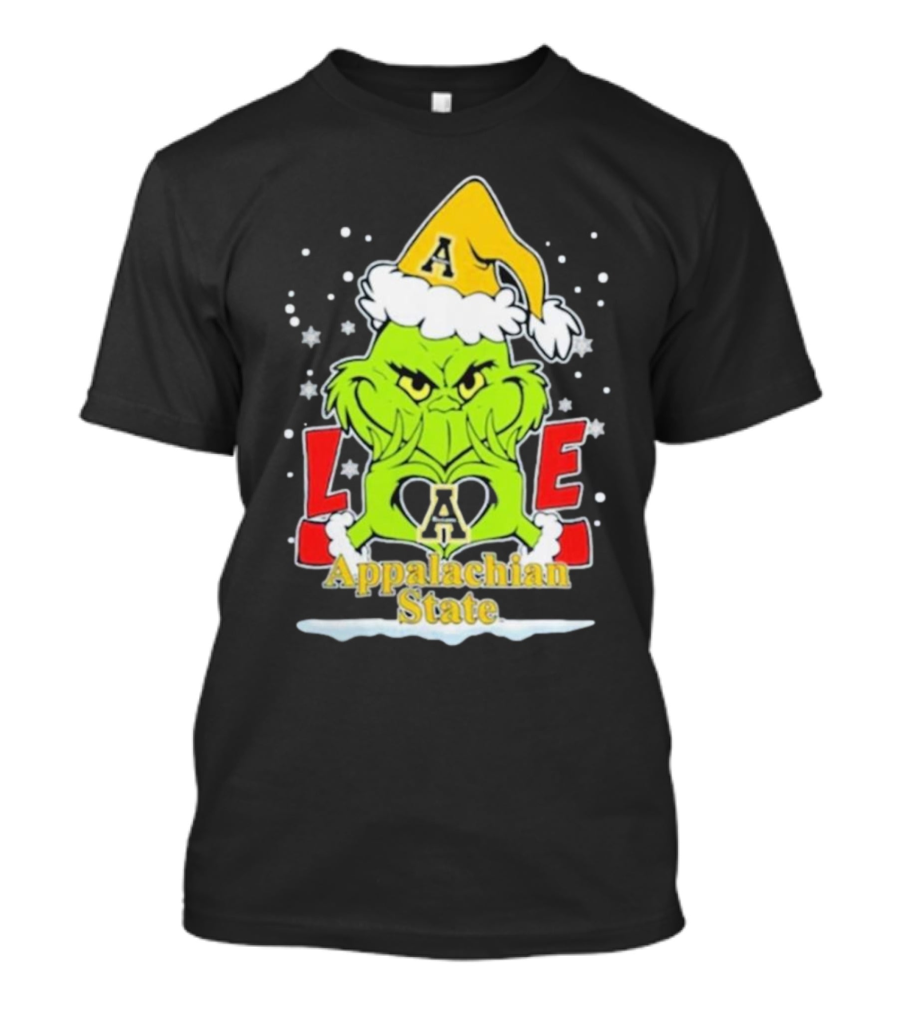 The Grinch Love Appalachian State Christmas Football T-Shirt
