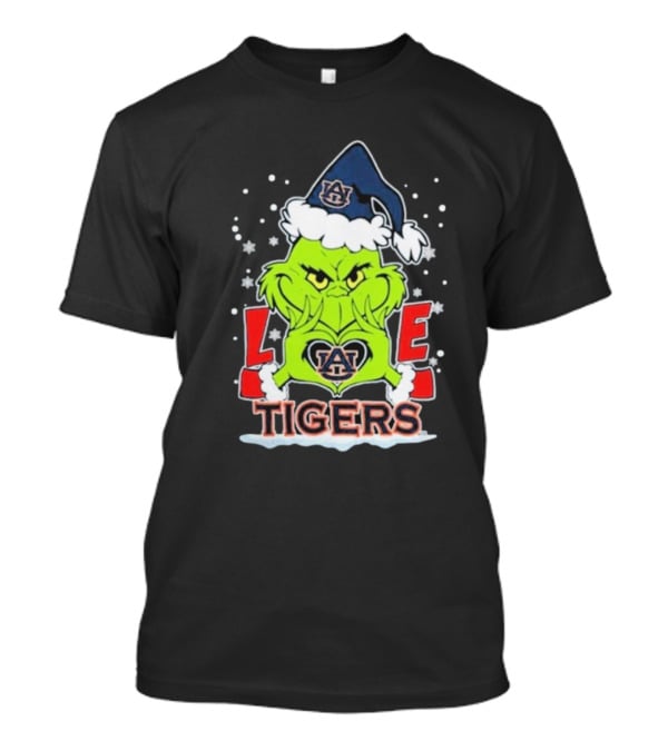 The Grinch Love Auburn Tigers Christmas Football T-Shirt