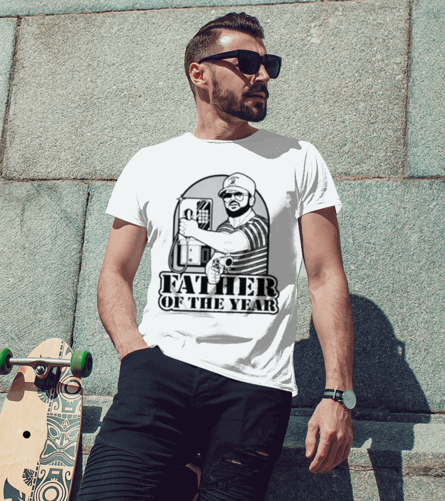 AK Guy Father Of The Year Phone Booth And Gun T-Shirt