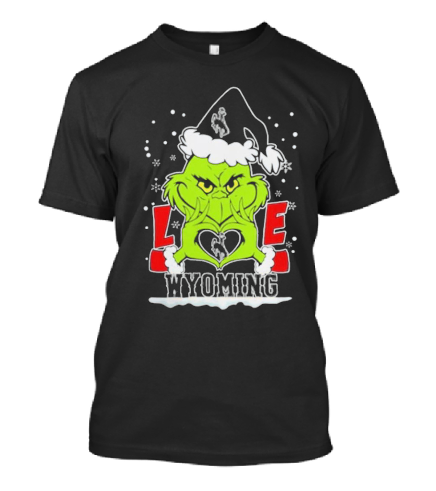 The Grinch Love Wyoming Cowboys Christmas T-Shirt