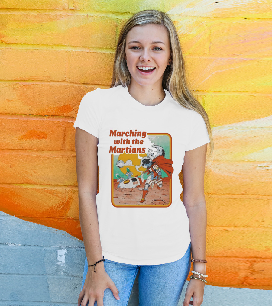 Marching With The Martians Dexter And The Moonrocks Retro Sci-Fi Adventure T-Shirt