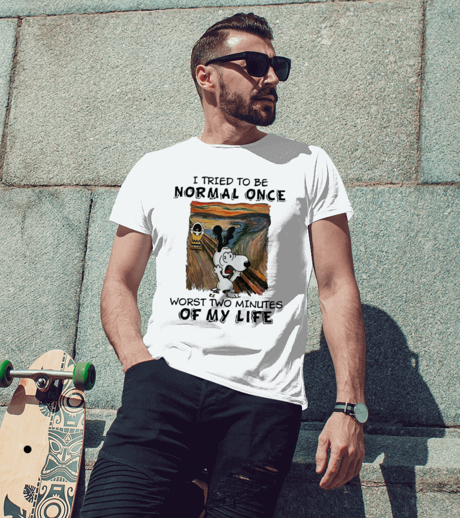 Snoopy I Tried To Be Normal Once Worst Two Minutes Of My Life Parody Of The Scream T-Shirt
