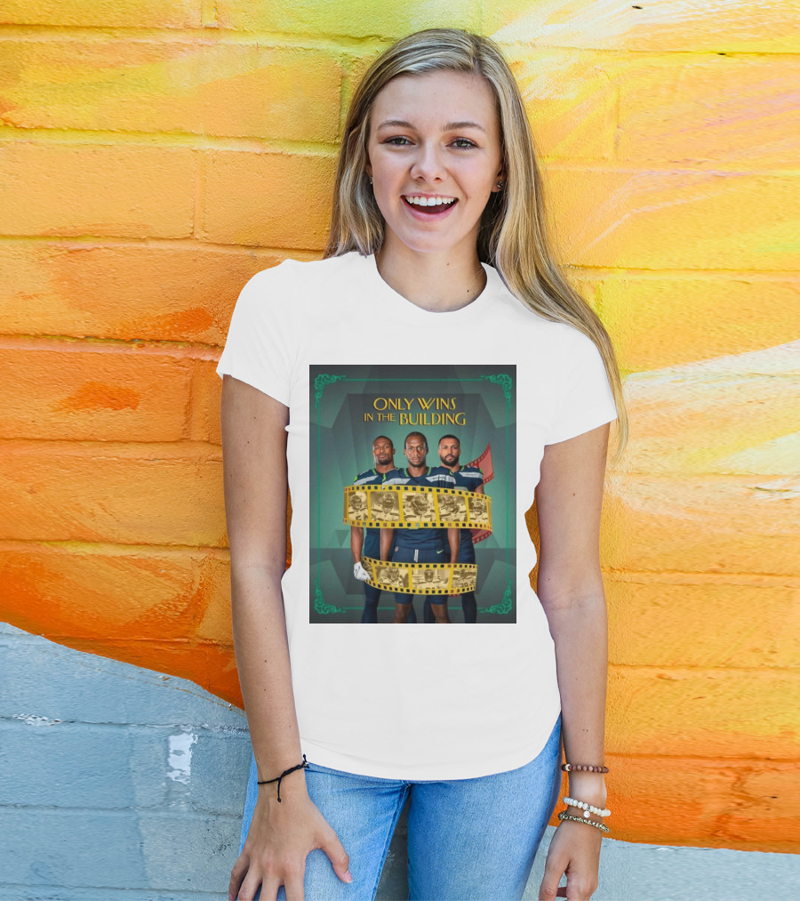 Only Wins IN The Building Seattle Seahawks Film Strip Background T-Shirt