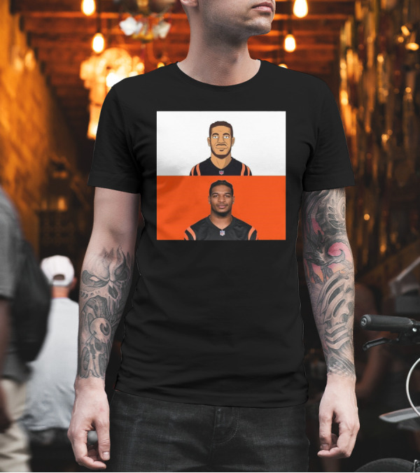 Ja’Marr Chase Cincinnati Bengals The Simpsons NFL Themed Drawing T-Shirt Ja’Marr Chase Cincinnati Bengals The Simpsons NFL Themed Drawing T-Shirt