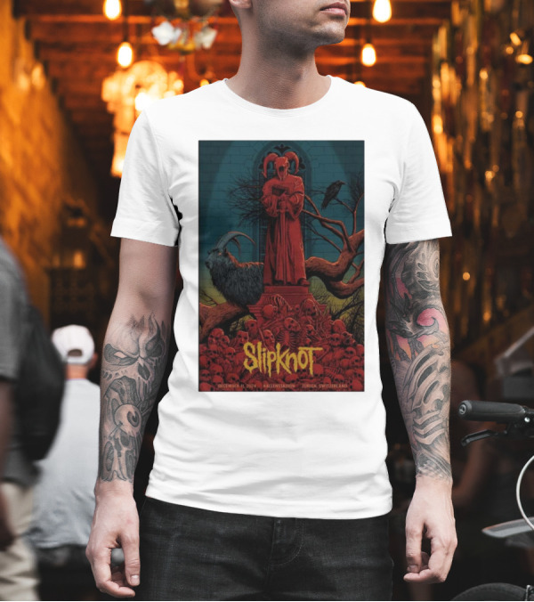 Slipknot Concert Hallenstadion Zurich Switzerland December 11 2024 with Goat and Skulls T-Shirt Slipknot Concert Hallenstadion Zurich Switzerland December 11 2024 with Goat and Skulls T-Shirt