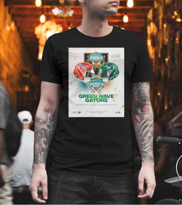 Green Wave vs Gators Union Home Gasparilla Bowl December 20 2024 Raymond James Stadium T-Shirt Green Wave vs Gators Union Home Gasparilla Bowl December 20 2024 Raymond James Stadium T-Shirt