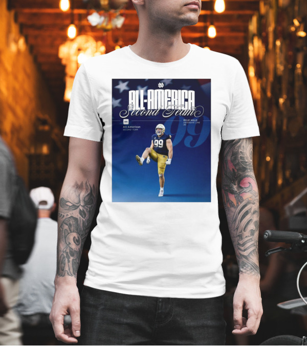 Notre Dame Fighting Irish Rylie Mills All-American Second Team Defensive Line 99 T-Shirt Notre Dame Fighting Irish Rylie Mills All-American Second Team Defensive Line 99 T-Shirt