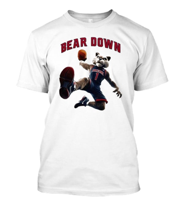 Bear Down Arizona Wildcats 2025 Basketball Mascot T-Shirt