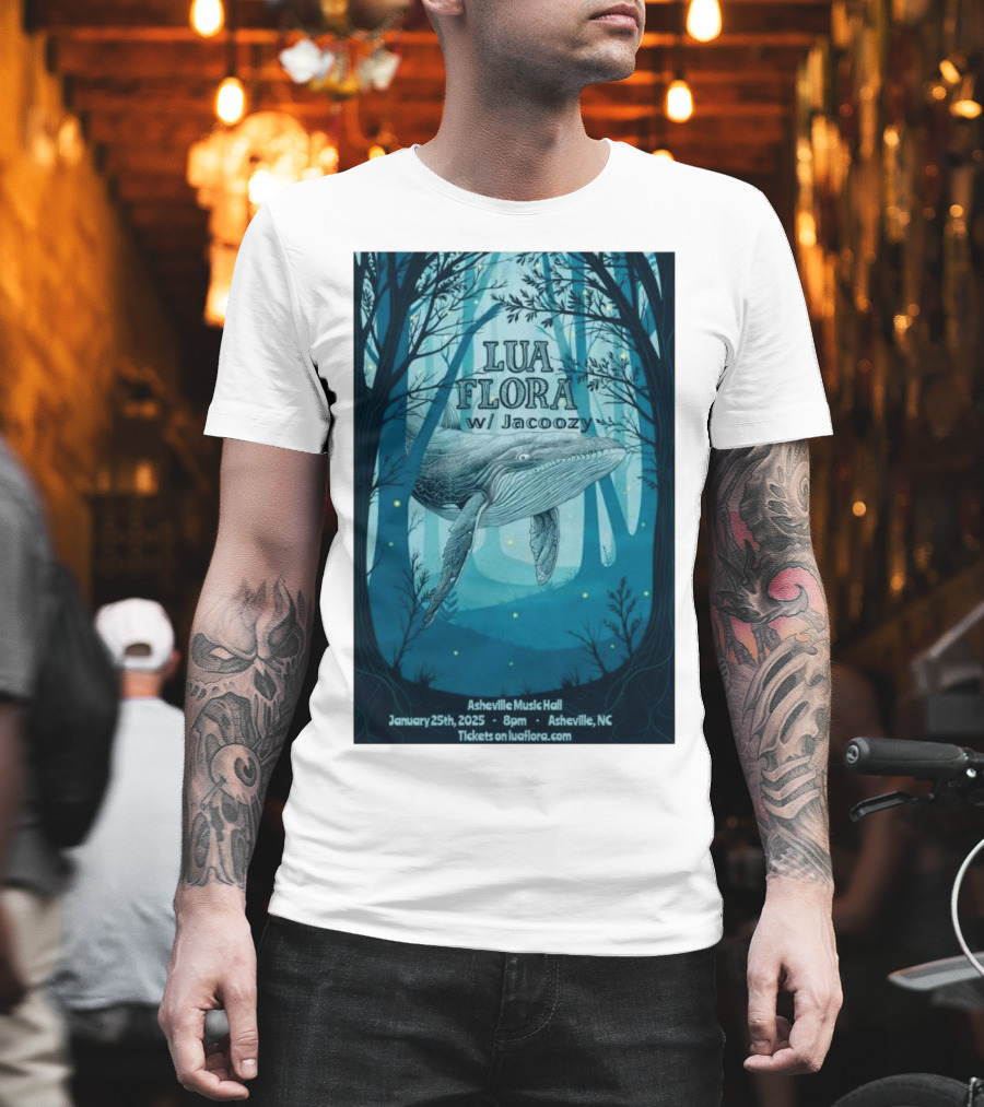 Lua Flora with Jacoozy Whale Concert Asheville Music Hall January 25 2025 Tickets on Luafloracom T-Shirt