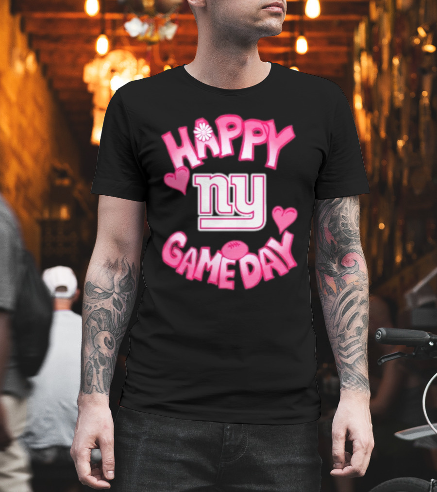 NY Giants Valentines Happy Gameday 2025 T-Shirt