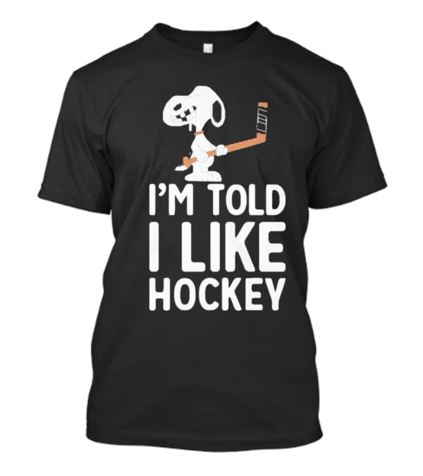 Snoopy I'm Told I Like Hockey Peanuts Comic...T-Shirt Snoopy I'm Told I Like Hockey Peanuts Comic...T-Shirt
