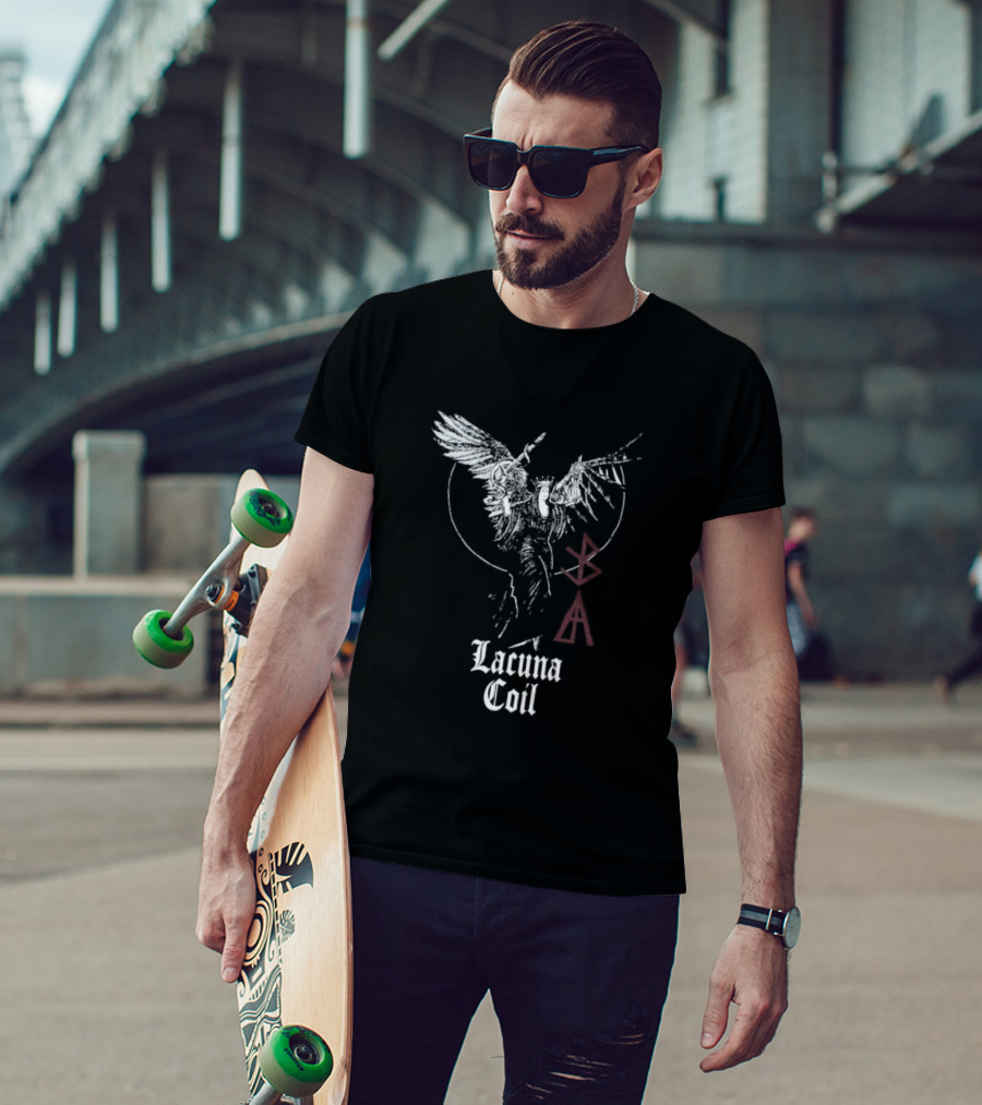 Lacuna Coil Layers Of Time Wings Symbol T-Shirt