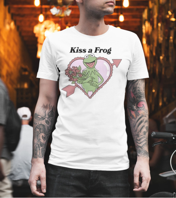 Kiss A Frog Kermit Heart and Roses T-Shirt Kiss A Frog Kermit Heart and Roses T-Shirt