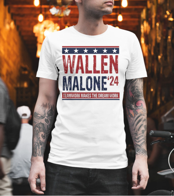 Wallen Malone '24 Teamwork Makes The Dream Work Stars T-Shirt Wallen Malone '24 Teamwork Makes The Dream Work Stars T-Shirt