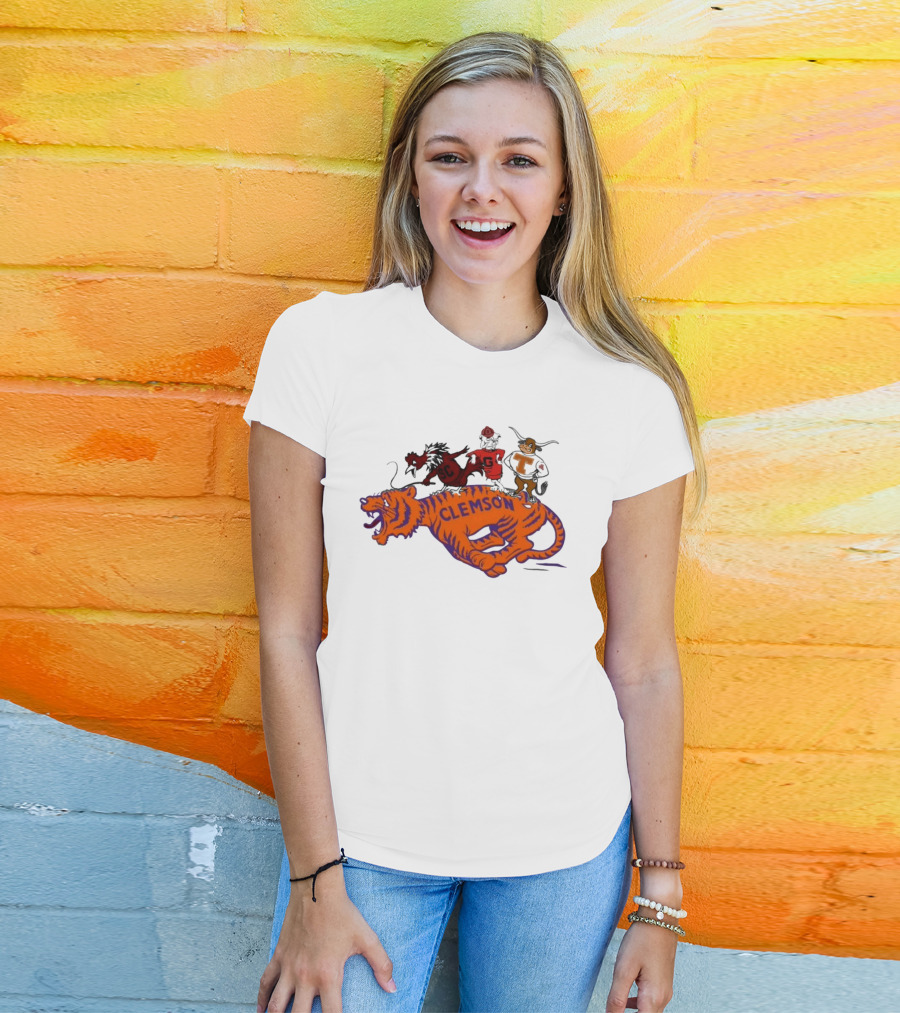 SEC Clemson Tigers South Carolina Gamecocks Georgia Bulldogs Tennessee Vols Mascot T-Shirt