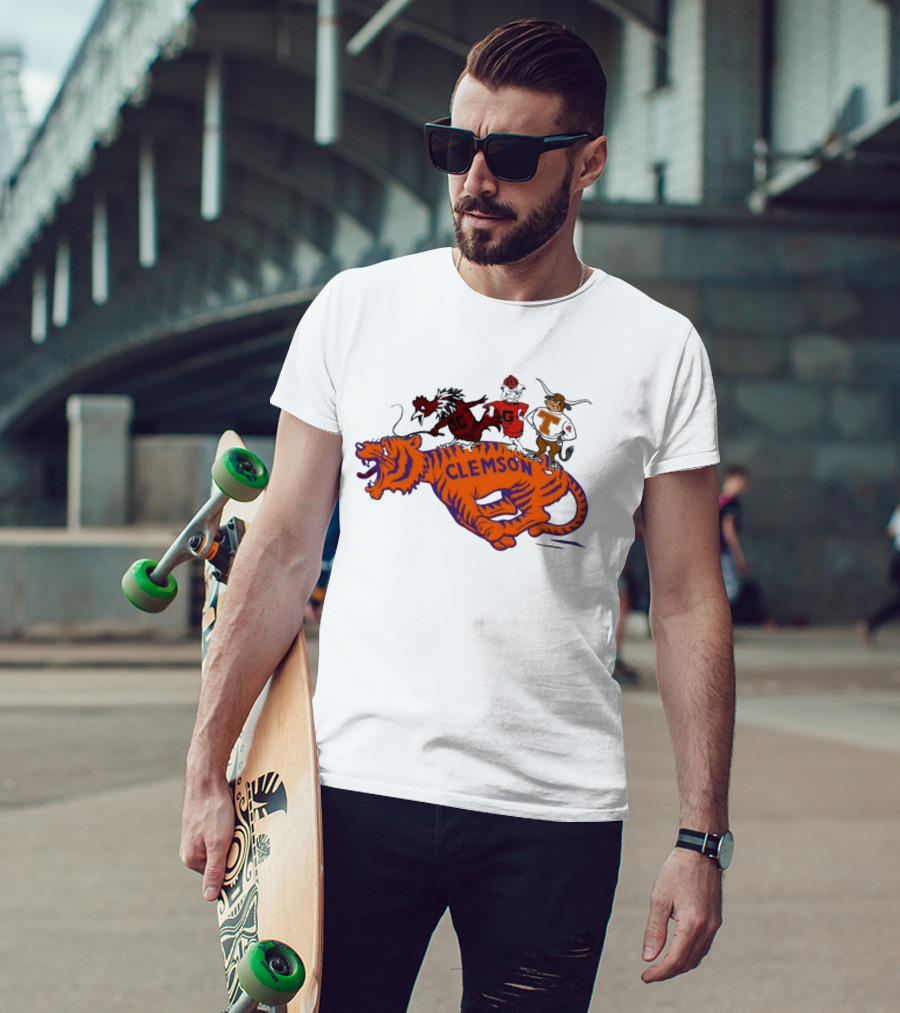 SEC Clemson Tigers South Carolina Gamecocks Georgia Bulldogs Tennessee Vols Mascot T-Shirt