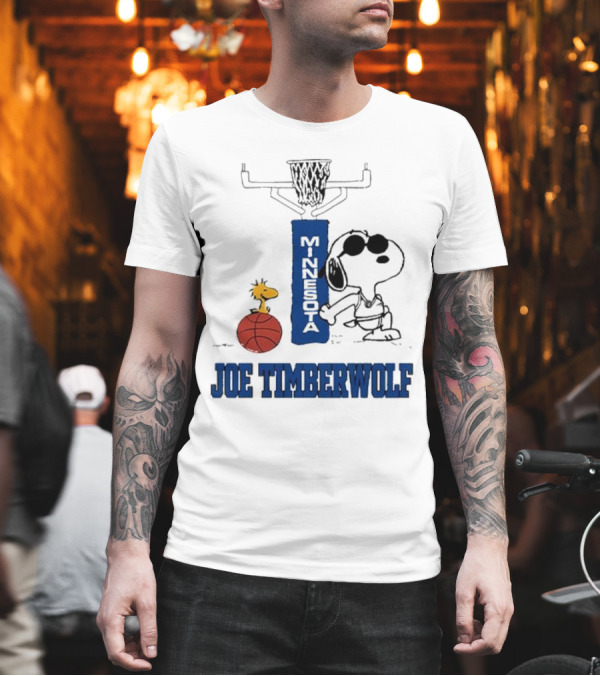 Snoopy Joe Cool Minnesota Timberwolf Basketball T-Shirt Snoopy Joe Cool Minnesota Timberwolf Basketball T-Shirt