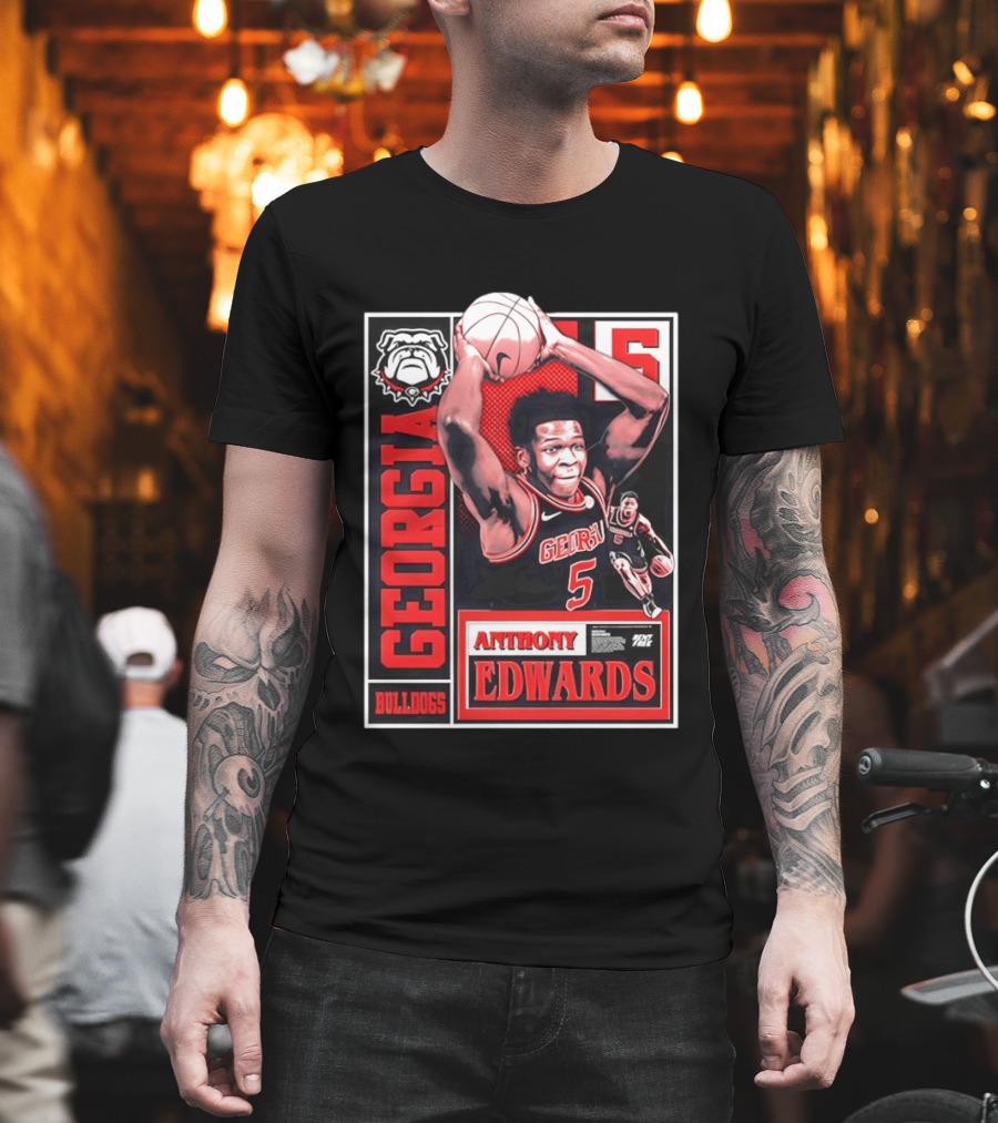 Anthony Edwards Georgia Bulldogs Basketball 5 NBA Draft T-Shirt