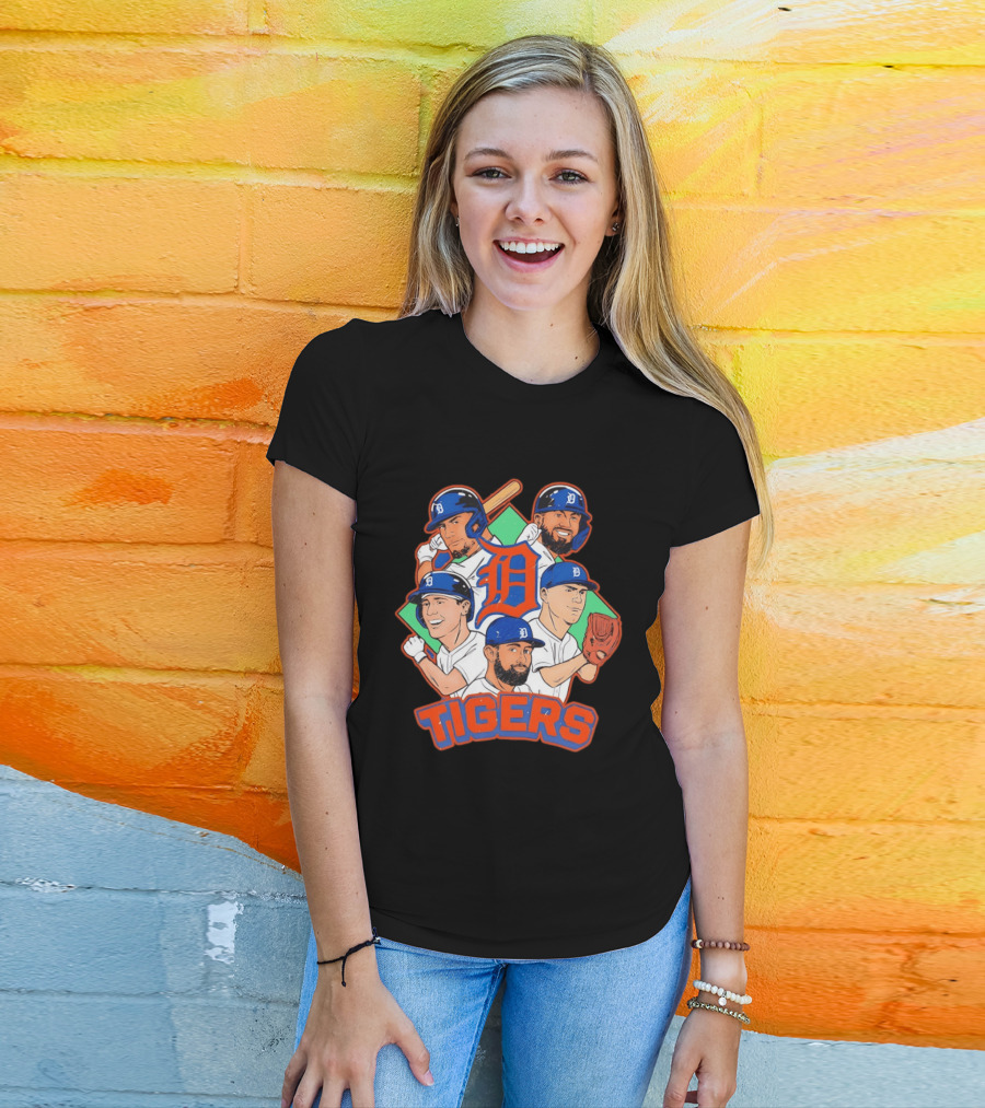 Caricature Tiger Players 2026 Detroit Baseball Big 5 T-Shirt