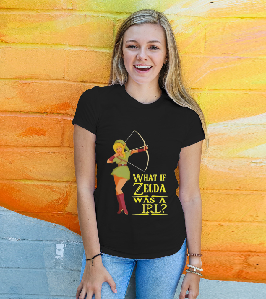 What If Zelda Was A Girl Female Elf Holding A Bow T-Shirt