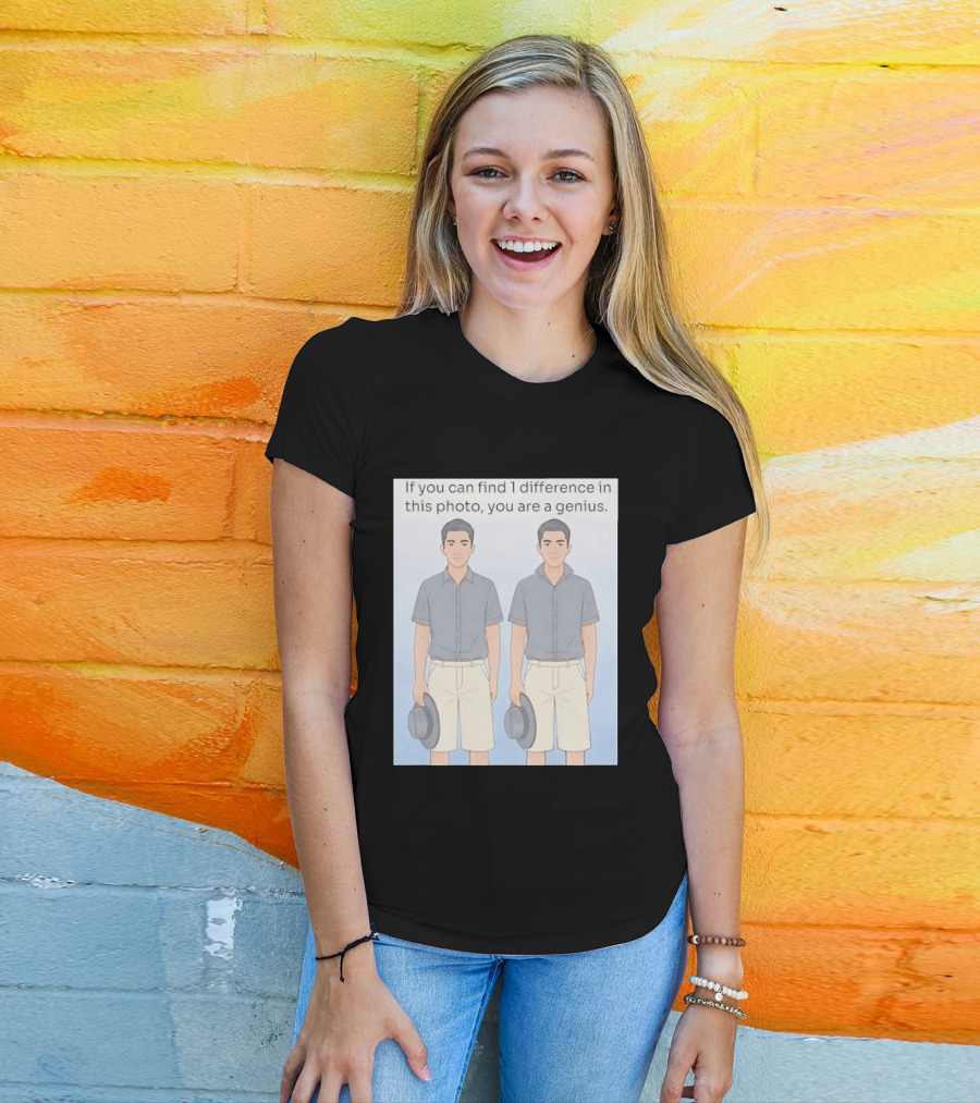 If You Can Find 1 Difference In This Photo You Are A Genius Puzzle Challenge T-Shirt