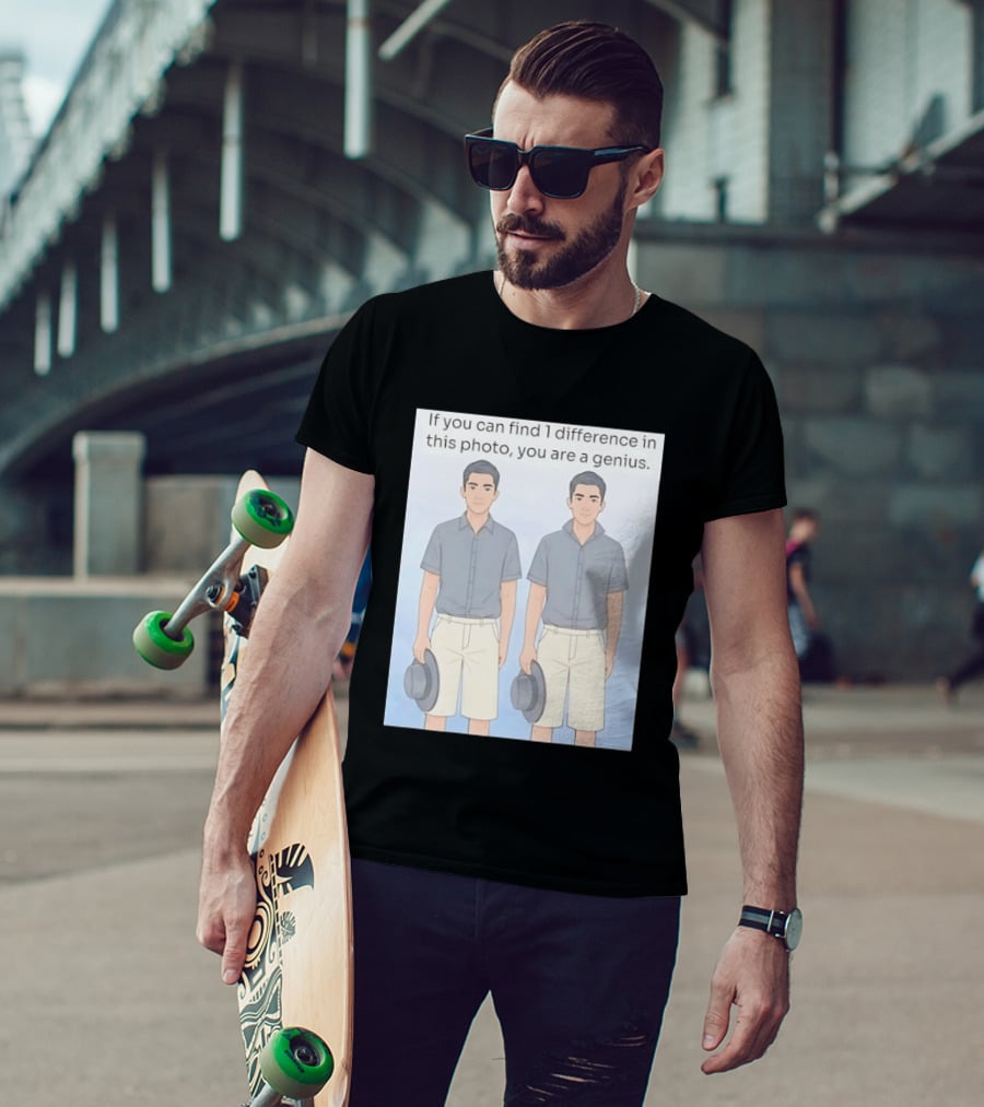 If You Can Find 1 Difference In This Photo You Are A Genius Puzzle Challenge T-Shirt