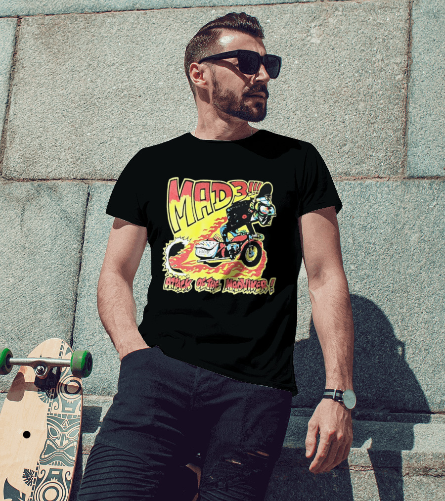 MAD 3 Attack Of The Mad Viker Eddie Biker Flame T-Shirt