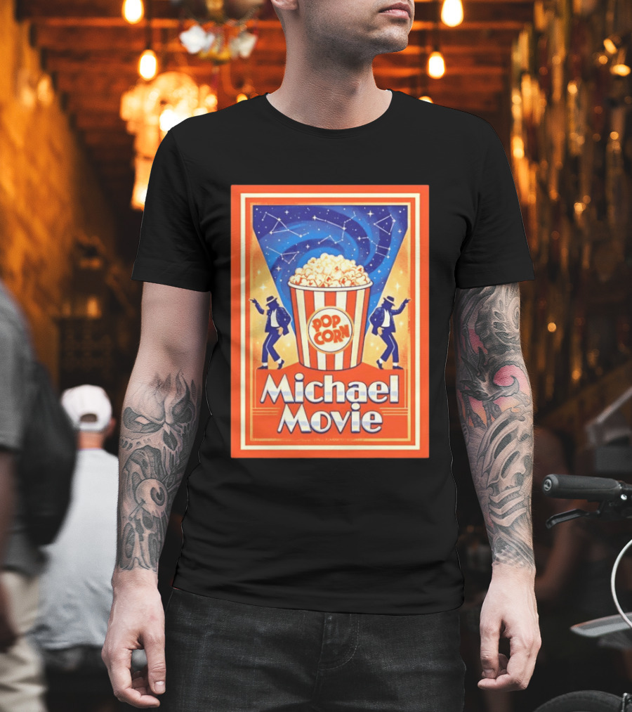 Michael Movie 2026 Popcorn Constellations Retro Dance Stars T-Shirt
