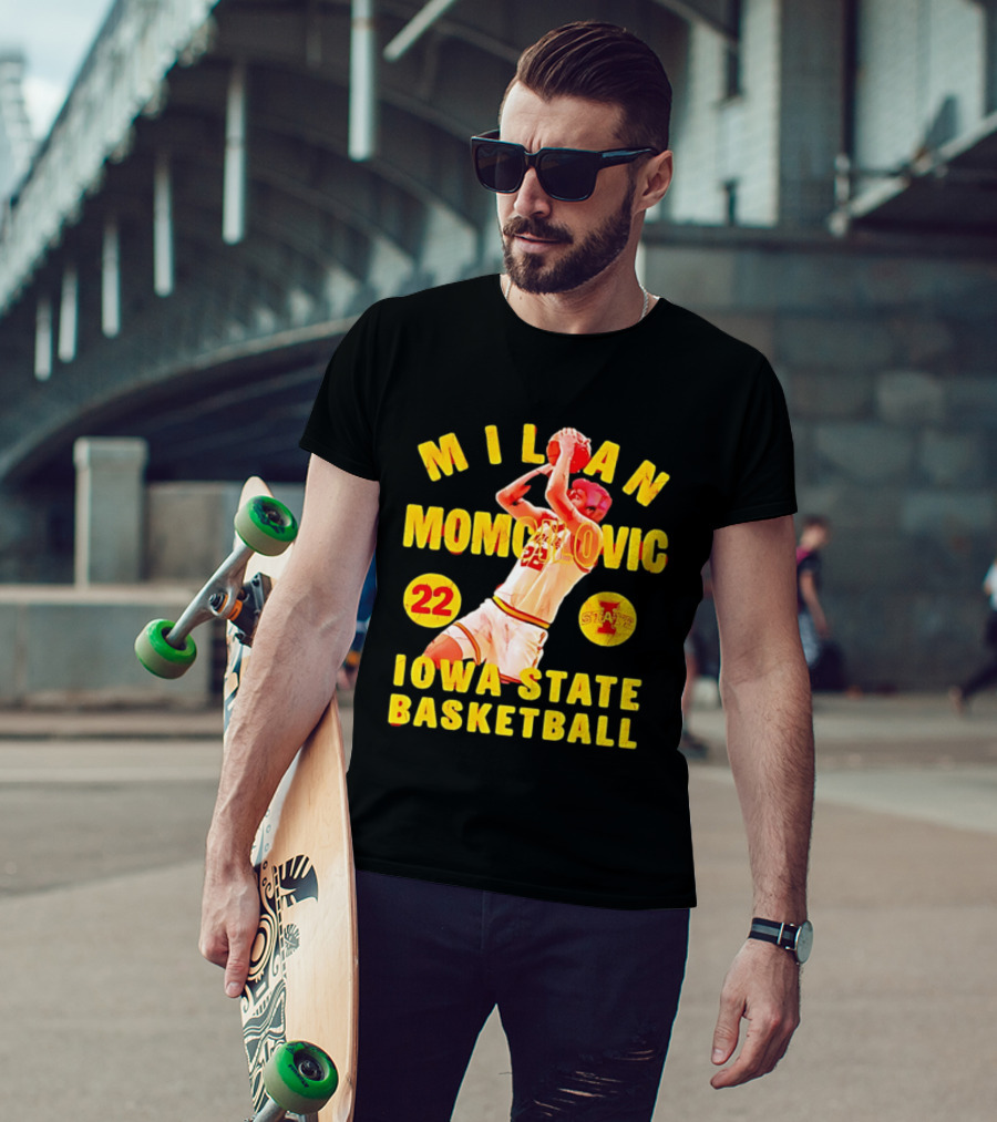 Milan Momcilovic 22 Iowa State Cyclones Basketball State 2026 T-Shirt