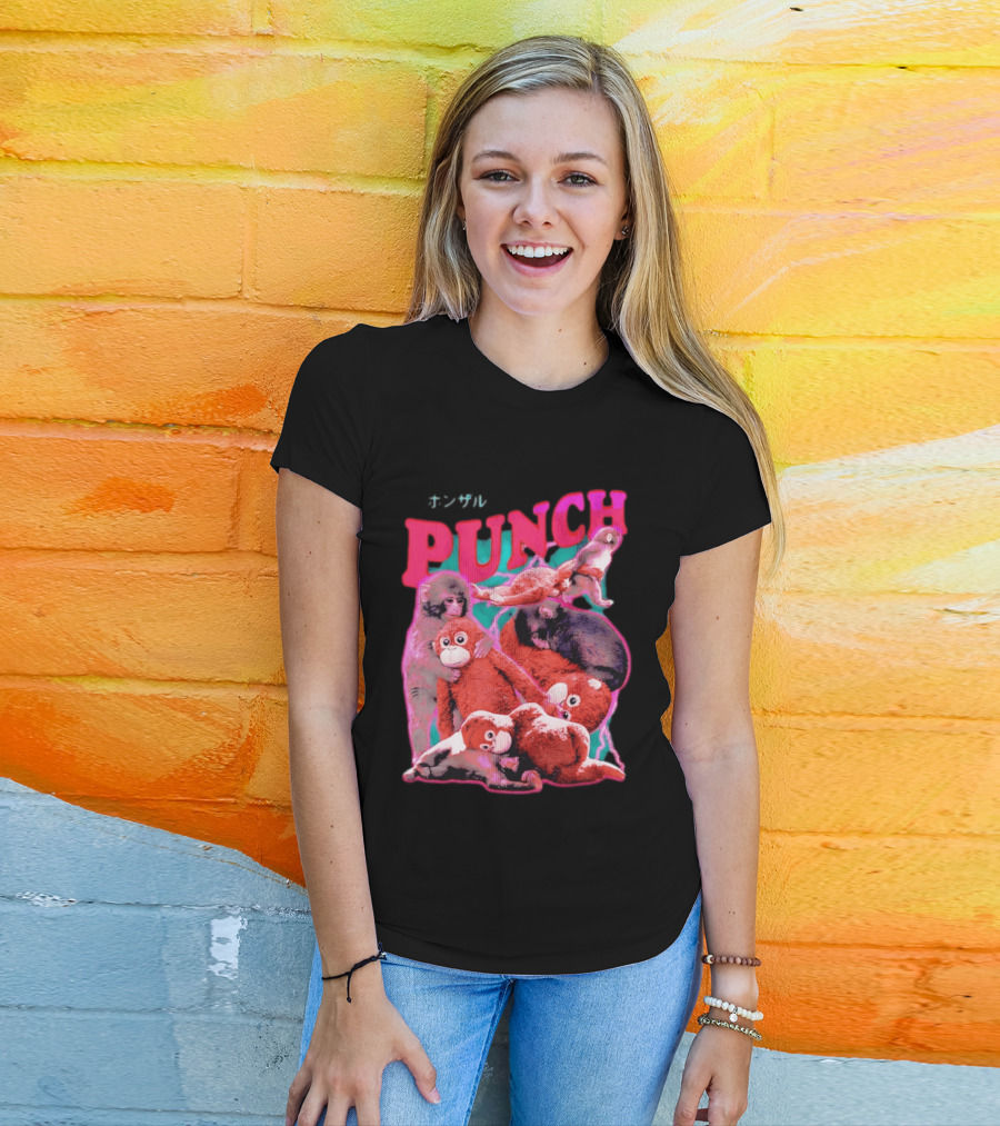 PUNCH Macaque Monkey Plush Collage T-Shirt