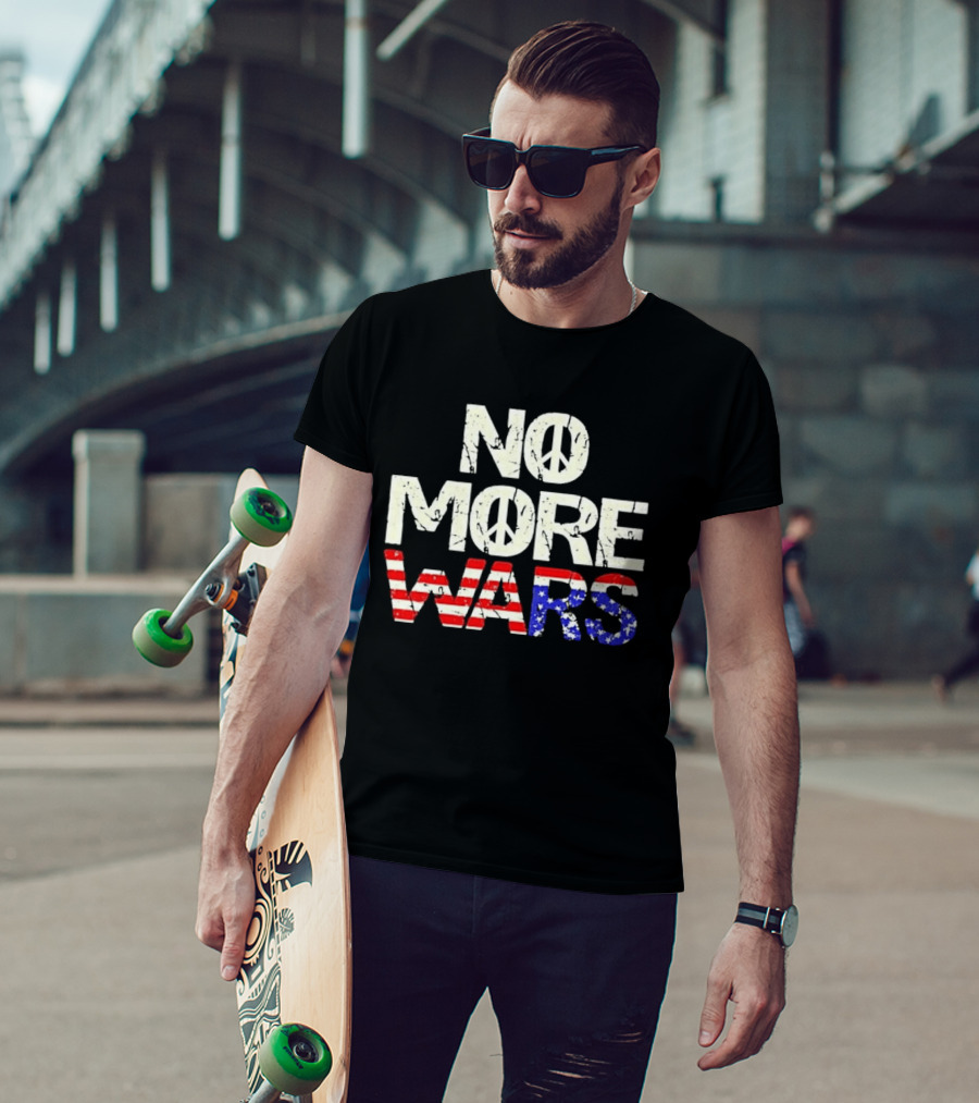 No More Wars American Flag Peace T-Shirt