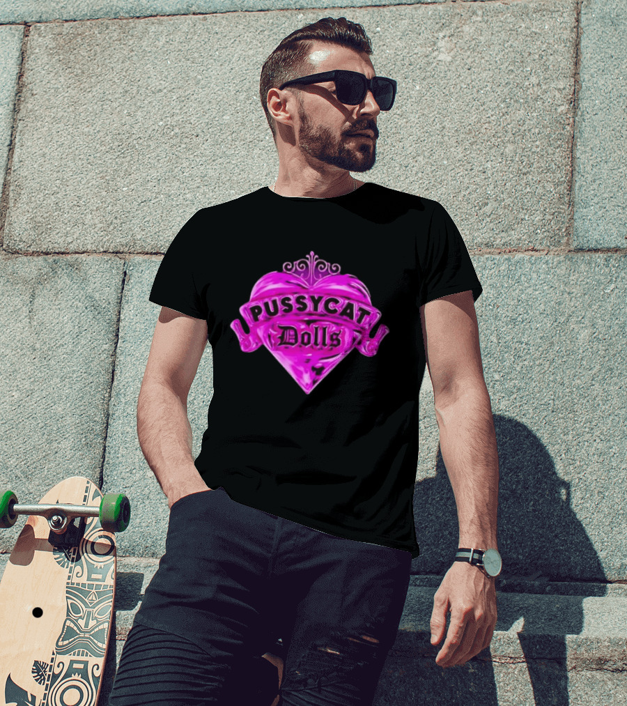 Pussycat Dolls Pink Heart Emblem Fashion T-Shirt