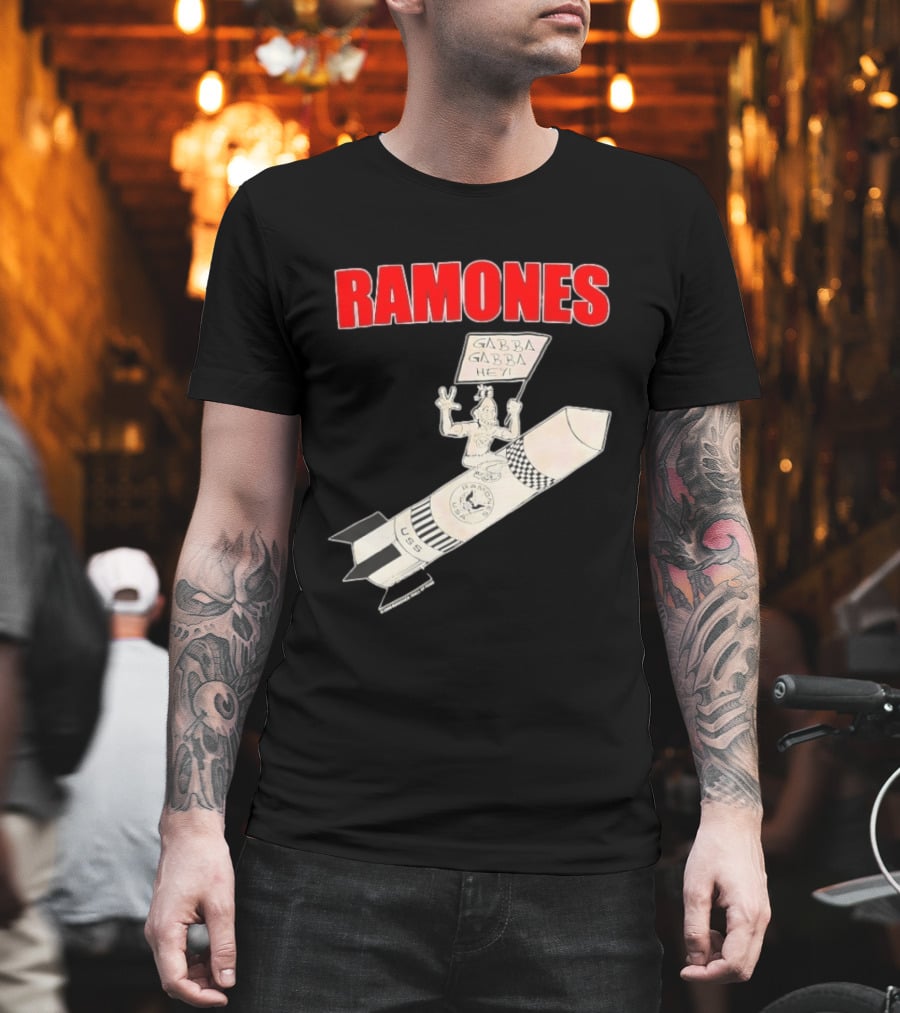 Ramones Gabba Gabba Hey USS Rocket Cartoon T-Shirt